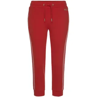 H.I.S. Caprihose H.I.S, Damen, Gr. N-Gr, rot, Interlock, Obermaterial: 60% Baumwolle, 40% Polyester, unifarben, Basic, bequem kniebedeckend, Hosen Caprihose, mit seitlichen Piping, Loungewear