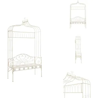 vidaXL Gartenbank 122 cm Eisen Antik Weiß - Gartenbänke - Weiß