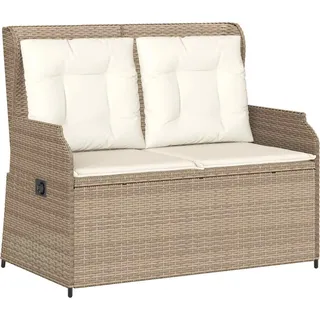 vidaXL Gartenbank Beige Poly-Rattan - Beige