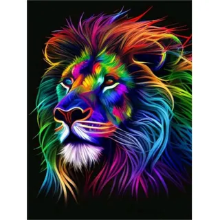 Daisen Art Löwe Diamond Painting Erwachsene, Tiere Diamant Painting Bilder, 5D Diamond Painting Set Löwe, Geeignet als Wanddekoration für Zuhause 30x40cm