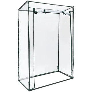 Tomatengewächshaus mit Schrägdach 1 x 0,5 x 1,5 m transparent/schwarz