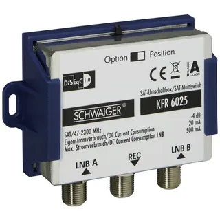 Schwaiger SAT-Umschaltbox, Silber, Metall, Satellitenanschluss - silberfarben