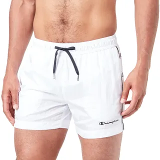 Champion Herren Legacy Beachshorts American Tape Badehose, Weiß, L