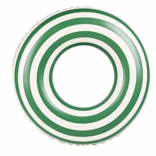Schwimmring Gestreift, FainFun Schwimmring Retro,Schwimmreifen, Aufblasbares Schwimmtier, für Sommer, Strand und Schwimmparty, Retro-Stil, für Erwachsene (1, Dunkelgrün, 70)