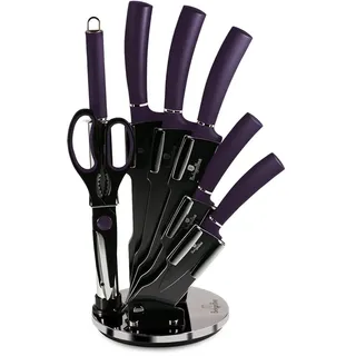 Berlinger Haus Messer Set Bh-2560 Lila Im Ständer - Schwarz, Silber, Violett