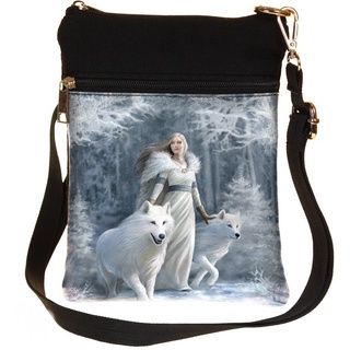 Nemesis Now Schultertasche, Motiv: Winter-Wächter, 23 cm, Weiß, Kunstleder und Leinen, Einheitsgröße, Design von Anne Stokes