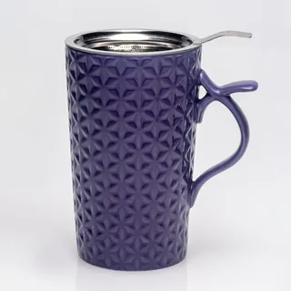 TEA SOUL Skadio-Tasse • Porzellanbecher mit Deckel und perforiertem Filter • Fassungsvermögen 400 ml