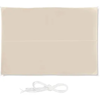 Relaxdays Sonnensegel rechteckig, wasserabweisend, UV-beständig, mit Spannseilen, Terrasse, Balkon, BxT: 3 x 4 m, beige
