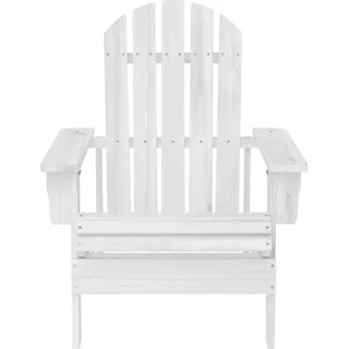 vidaXL Gartensessel mit Fußstütze Holz Weiß : Farbe - Weiss - Weiß