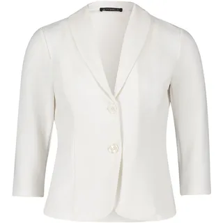 Kurzblazer BETTY BARCLAY "Kurzblazer mit Knöpfen", Damen, Gr. 42, weiß (rohweiß), Obermaterial: 75% Baumwolle CO. 22% Polyester PES. 3% Elasthan EL., Blazer Kurzblazer