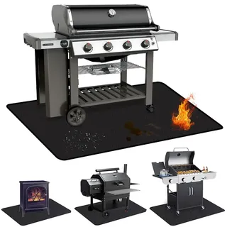 TOPCHANCES Feuerfeste Unterlage,122x76cm Feuerfeste Kaminmatte,Hitzeschutzmatte Bodenschutzmatte Für Kamine Bodenblech,Zum Schutz Des Bodens Vor Funken Grillmatte Für Gasgrill Holzkohlegrill Kamine
