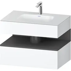 Duravit Qatego Einbauwaschtisch mit Konsolenwaschtischunterbau, 800x550x600mm, Nische Graphit Matt, QA4785049, Farbe: Weiß Matt/mit Nischenbeleuchtung