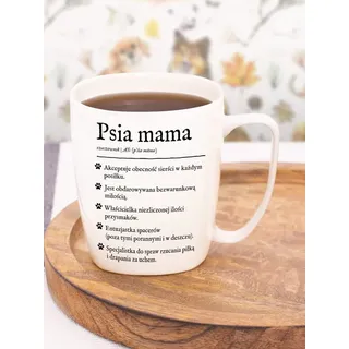 Weißer Keramikbecher Hundemama - Weiß