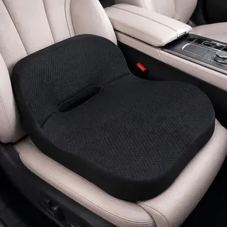 LALOSHI Autositzkissen mit Lendenstütze, Ergonomisches Sitzkissen für Auto | Integrierte Lendenstütze, bessere Sicht, ergonomischer Memory Foam, atmungsaktiver Mesh-Bezug, rutschfeste Unterseite
