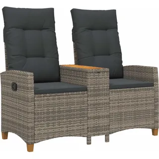 vidaXL Liegebank mit Tisch Grau und Dunkelgrau 126 x 65 x 112 cm - Grau