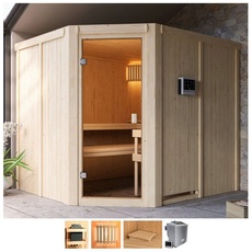 Bild Sauna »Henrika«, 9-kW-Bio-Ofen mit ext. Steuerung, beige