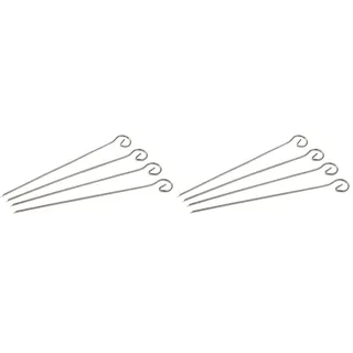 Fackelmann Schaschlikspieße BBQ, Grillspieße aus Edelstahl, Fleischspieße für Fleisch, Meeresfrüchte und Gemüse (Farbe: Silber), Menge: 4 Stück (Packung mit 2)