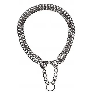 TRIXIE Zug-Stopp-Kettenhalsband Größe L–XL: Halsumfang 60 cm/2,5 mm in silber - stabiles Kettenhalsband 2-reihig für große bis sehr große Hunde, verchromt, leicht zu reinigen, 2246