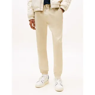 Stoffhose TOMMY JEANS "TJM AUSTIN JOG", Herren, Gr. 33, Länge 34, beige (desert sand dune), Web, Obermaterial: 96% Baumwolle, 4% Elasthan, regular fit lang, Hosen Stoffhose, Mit Kordelzug