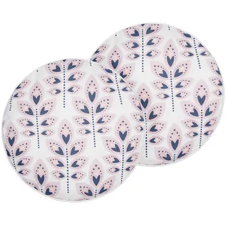 Beliani Gartenkissen 2er-Set Blattmotiv beige 40 cm Torretta , Creme , Textil , Füllung: Polyester , Rund , 40x40 cm , Gartenmöbel, Gartenpolster & Auflagen, Gartenkissen