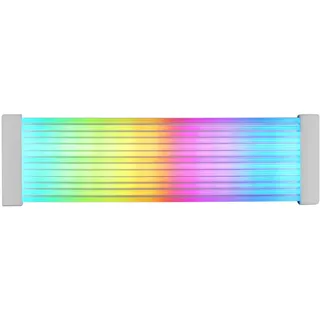 Mars Gaming MCA-24X, 24PIN ATX ARGB Stromkabel für Motherboard, Ultrahelle LEDs, Synchronisierte ARGB Beleuchtung, Flexibles Silikon Mono Layer Kabel mit Side Strip Light