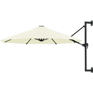 The Living Store Sonnenschirm Wandmontage mit Metallmast 300 cm Sandfarben - Beige