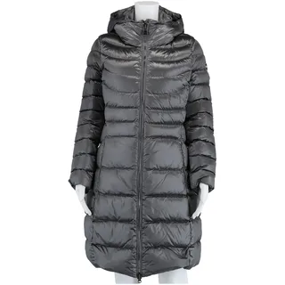Colmar Daunenmantel in changierender Optik mit Krageneinsatz und fester Kapuze dunkelgrau Damen
