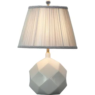 Fine Asianliving Chinesische Tischlampe Porzellan mit Lampenschirm E27 Orientalische Tischleuchte Keramik Nachttischlampen Schlafzimmer Wohnzimmer - Weiß