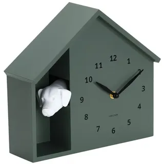Karlsson Wanduhr , Waldgrün , Kunststoff , 24.9x27 cm , Schlagwerk , Dekoration, Uhren, Wanduhren