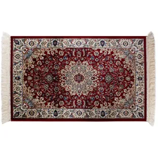 SaRani Klassischer Orientalischer Teppich Fransen Gold Einrichtung Blau Bordeaux Grün (Bordeaux, 67 x 240 cm)
