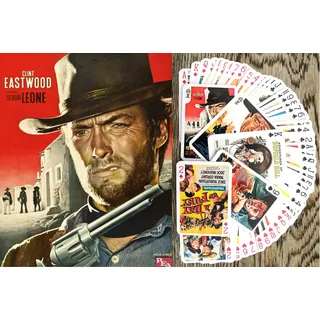 FLONZGIFT Spaghetti Western Kartenspielen (Poker 54 Karten alle Anders) Vintage Western Movie Poster Wild West