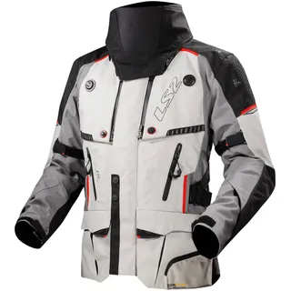 LS2 Apollo Textiljacke Grau/Rot/Schwarz 3XL