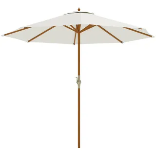 Outsunny Sonnenschirm, Polyester, Creme , Kunststoff , 270x270 cm , Sonnenschutz, Sonnenschirme