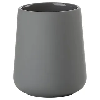ZONE Denmark Nova One Zahnputzbecher, Zahnbürstenbecher aus Keramik mit Soft Touch-Beschichtung, Durchm. 8 cm, Höhe 10 cm, Grau