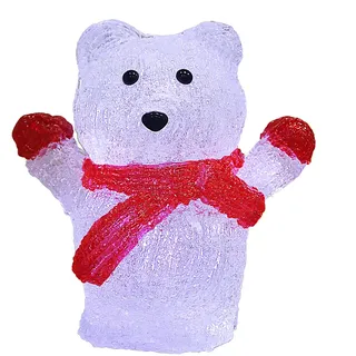 monzana DEUBA® Weihnachtsdeko LED Acryl Figur Eisbär Innen 18,5cm Weihnachten Batterie Beleuchtet Deko Indoor Weihnachtsfiguren Weihnachtsbeleuchtung Kaltweiß