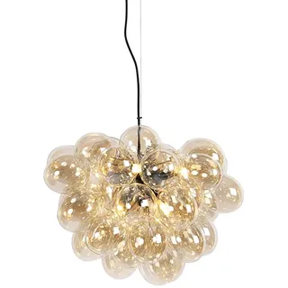 Qazqa Art Deco Pendelleuchte, Pendellampe - Uvas - Gold, 8-flammig, 50cm,