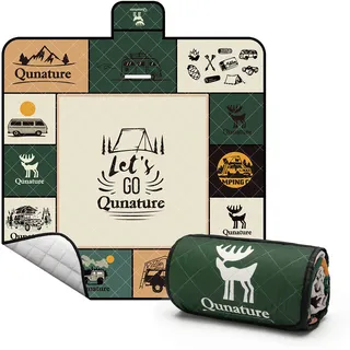 Qunature Picknickdecke 200x200cm Outdoors Campingdecke Wasserdicht Faltbar Picknickmatte Braun - Braun