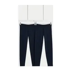 M&S Collection 2er-Pack Leggings mit hohem Baumwollanteil (6-16 Jahre) - Navy, Navy, 14-15 Jahre