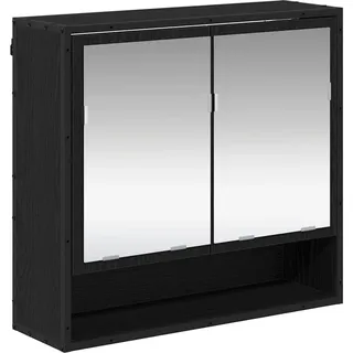 Wandregal mit Regal Schwarz Eichen-Optik 65 x 20 x 60 cm - Schwarz