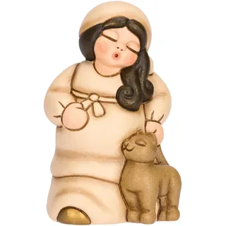 Thun Schwangere Frau aus Keramik Klassische Krippe, Beige | Handbemalte Keramik