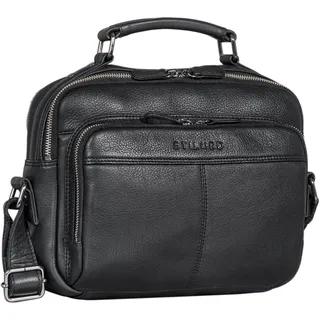 STILORD 'Kuno' Umhängetasche Herren Leder klein schwarz ideal als Kameratasche Männer Businesstasche Vintage Messenger Bag Echtleder und Schultertasche Reporter Ledertasche