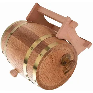 Holzfass 3L Blau aus Eiche für Bier, Wein, Brandy und Whisky | Eichenholz mit Holzmaserung, Getränkefass für Bar und Keller, Bier, Wein, Brandy und Whisky, 3 Liter Inhalt
