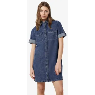 Noisy May Damen, Kurzes Denim Jeanskleid Oversize Kurzarm Hemd Design Basic Shirtkleid, Farben:Blau, Größe:S