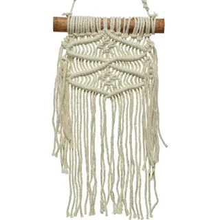 Makramee Boho Wandbehang Natur Creme 18,5x48cm Deko - Creme