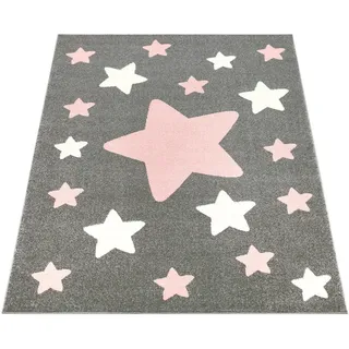Paco Home Kinderteppich »Capri 330« rechteckig 11 mm Höhe Kurzflor, Motiv Sterne, Pastell-Farben, Kinderzimmer