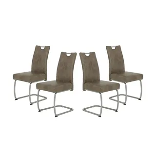 Hela Freischwinger Polyester braun 4er Set