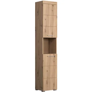 trendteam smart living - Hochschrank Badschrank - Bad - Amanda - Aufbaumaß (BxHxT) 37 x 190 x 31 cm - Farbe Asteiche - 139310392