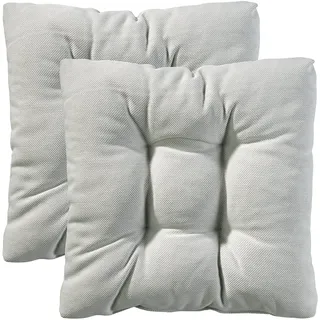 Traumnacht Stuhlkissen Cozy 2er Set, Bequeme Sitzkissen für Gartenstuhl, Küche oder Esszimmer, Indoor u. Outdoor, 40 x 40 x 6 cm, Weiss