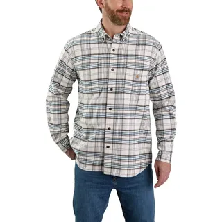 Carhartt Herren Langarmhemd Flannel L,S Plaid Shirt, Farbe:Malt, Größe:XL