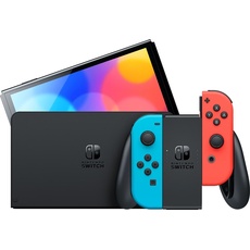 Nintendo Switch (OLED-Modell) Neon-Rot/Neon-Blau, Spielkonsole, Blau, Rot